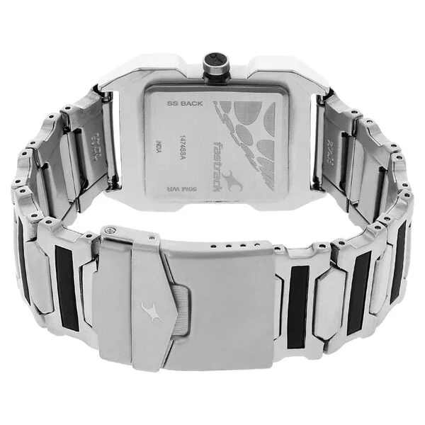 Fastrack Quartz Analog Black Dial Stainless Steel Strap Watch for Guys - Image 4