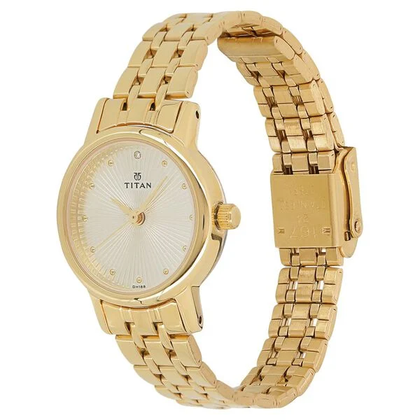 Karishma Quartz Analog With Champagne Dial Watch For Women - Nt2593ym01 - Image 2