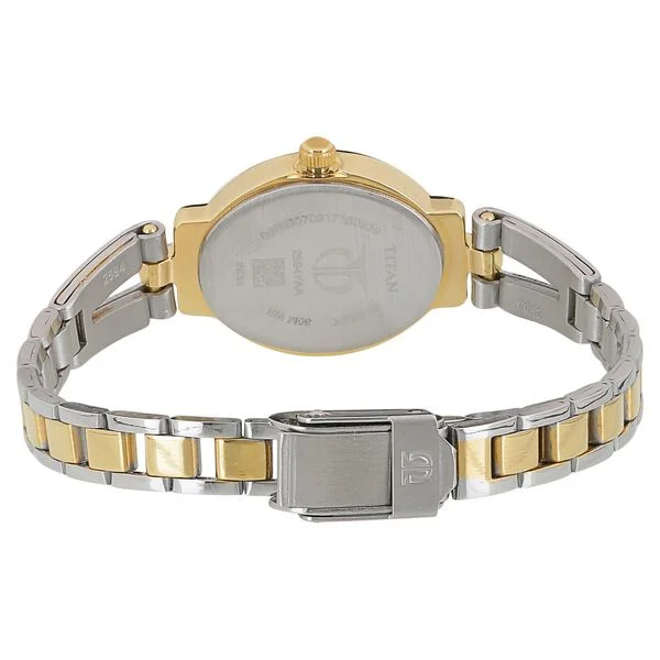 Titan Quartz Analog Silver Dial Two Toned Stainless Steel Strap Watch For Women - Image 4
