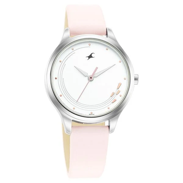 Fastrack Stunners Quartz Analog White Dial Leather Strap Watch for Girls - Image 2
