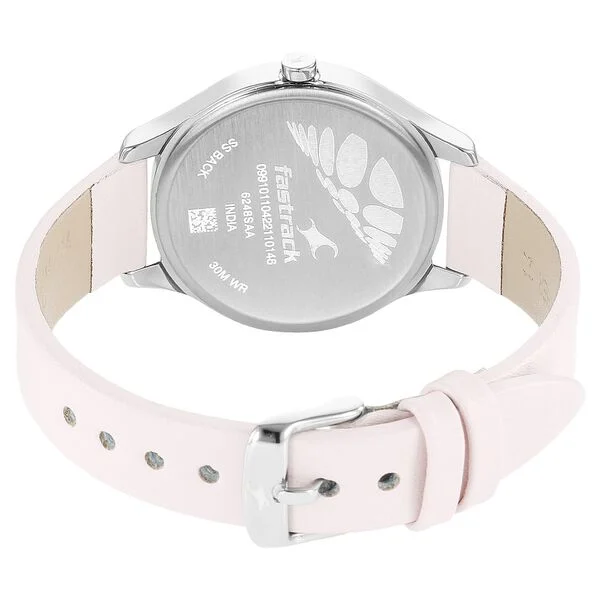 Fastrack Stunners Quartz Analog White Dial Leather Strap Watch for Girls - Image 5