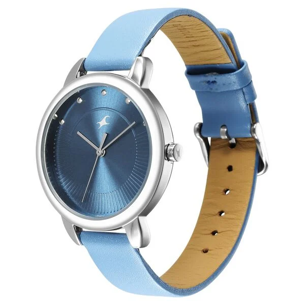 Fastrack Stunners Quartz Analog Blue Dial Leather Strap Watch for Girls - Image 2