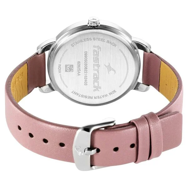 Fastrack Stunners Quartz Analog Purple Dial Leather Strap Watch for Girls - Image 4