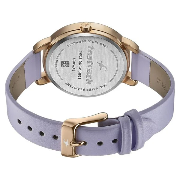 Fastrack Stunners Quartz Analog Purple Dial Leather Strap Watch for Girls - Image 5