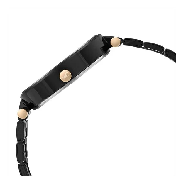 Fastrack MetaWe Quartz Analog Black Dial Stainless Steel Strap Watch For Girls - Image 4