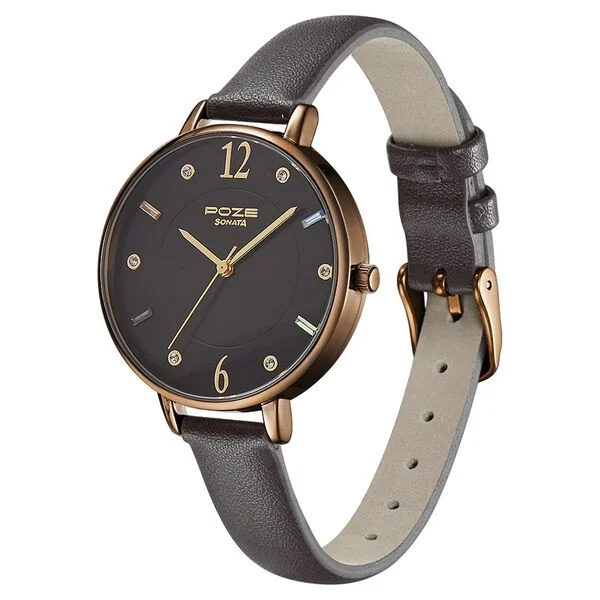 Poze by Sonata Quartz Analog Black Dial PU Leather Strap Watch for Women - Image 3