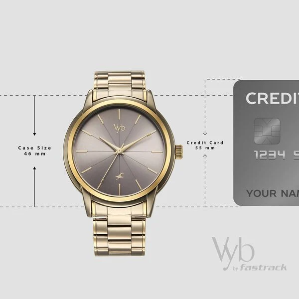 Fastrack Vyb Phantom Quartz Analog Khaki Dial Metal Strap Watch For Guys - Image 3