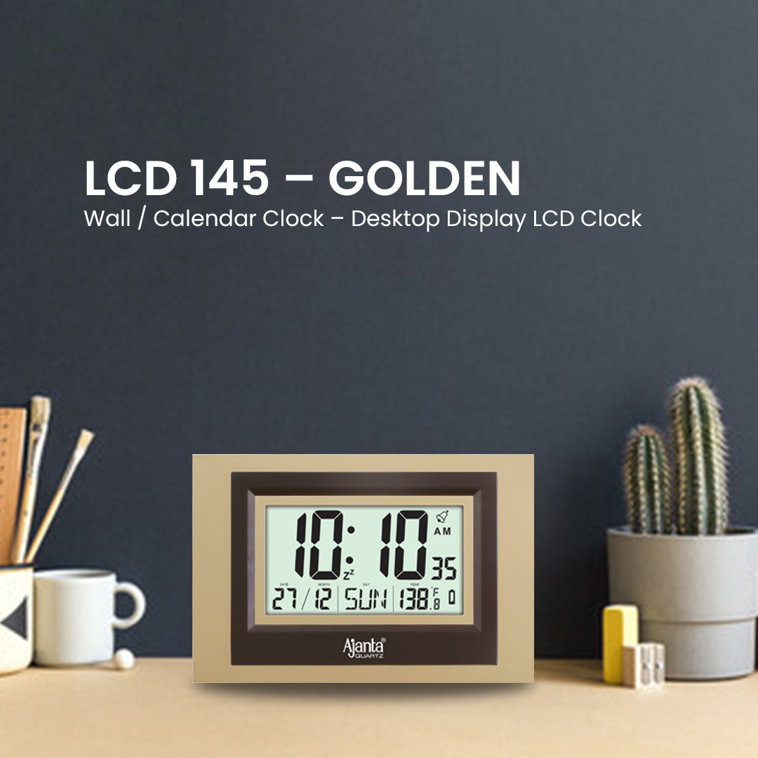 Wall Clock – Desktop Display – LCD Clock – Calendar Clock – LCD 145 – BLUE - Image 3